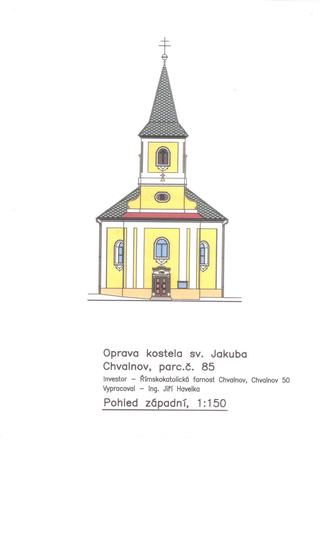 Oprava kostela ve Chvalnově